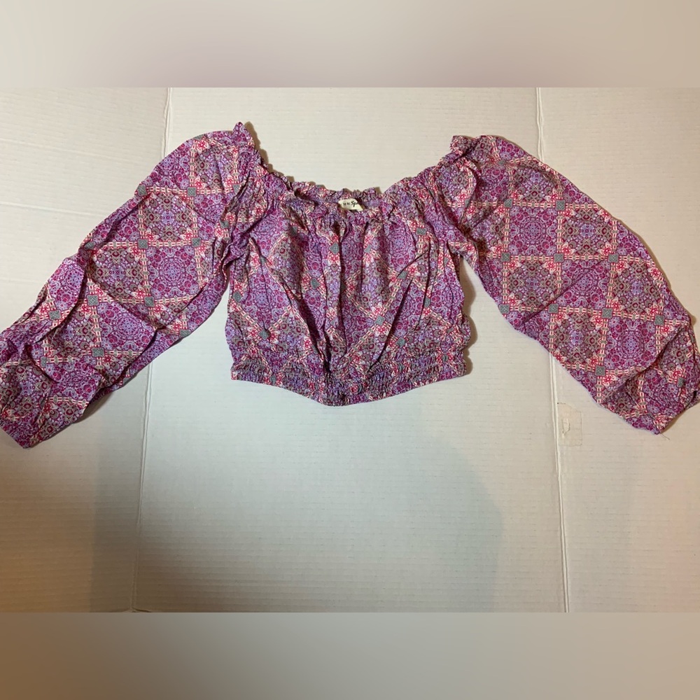 Live To Be Spoiled Purple Floral Blouse